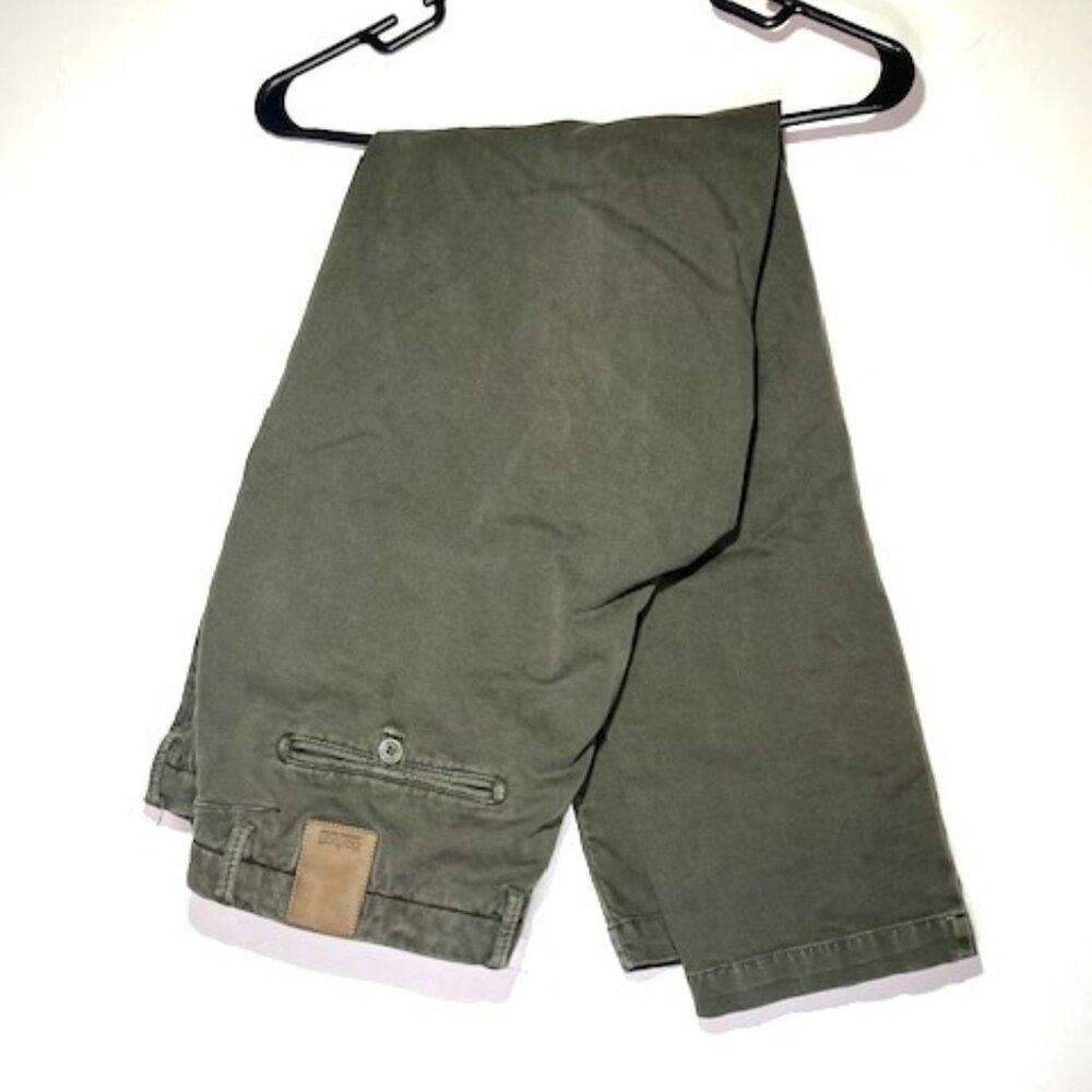 Barbati Men's Olive Green Flat Front Casual Logo Pants Sz 40 (see measurements)